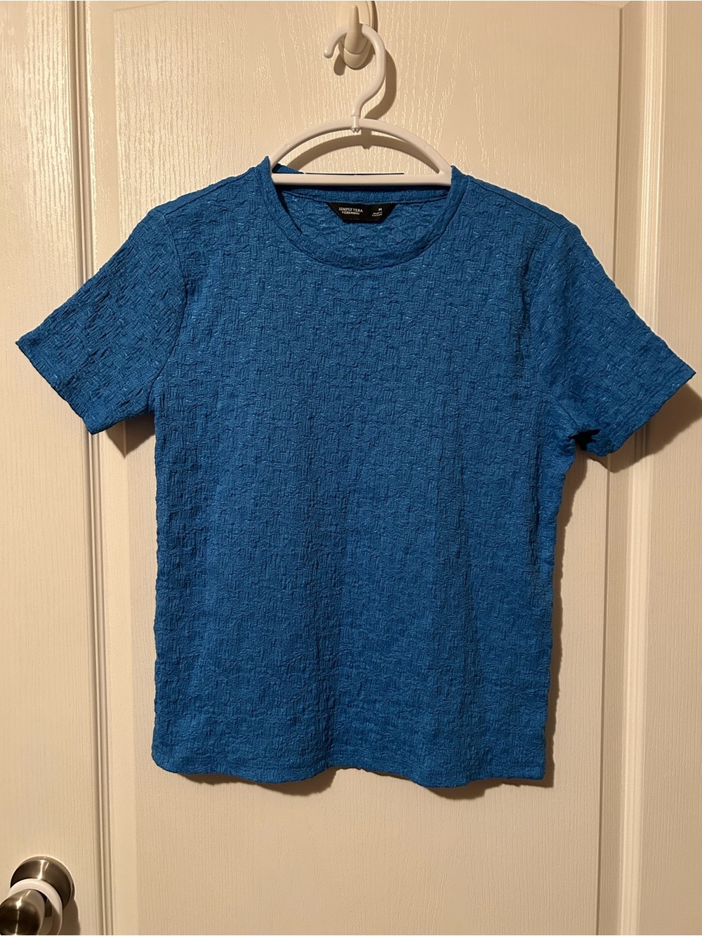 Simply Vera Vera Wang Textured Cobalt Short-Sleeve Tee
